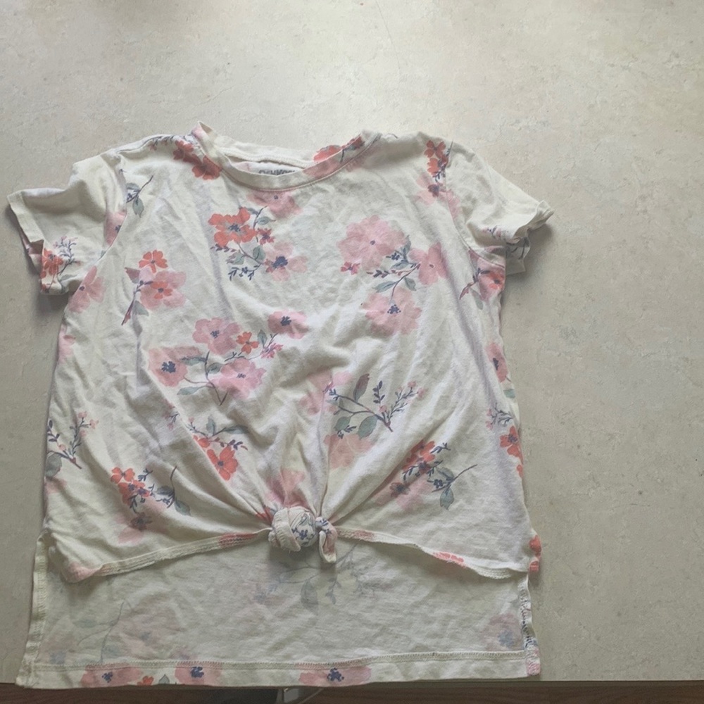 Cream shirt with flowers